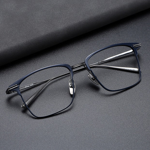 日本设计个性近视眼镜男超轻大脸纯钛显瘦复古眼睛框镜架男款潮