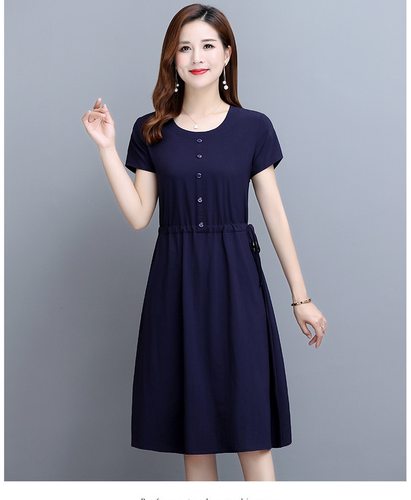 连衣裙休闲风中年妇女妈妈装夏装