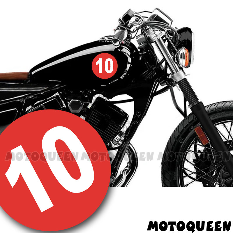 摩托车贴纸MOTOQUEEN蓝色数字贴