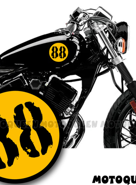 适用宝马ninet铃木本田摩托车车头身侧边盖油箱数字装饰贴纸拉花