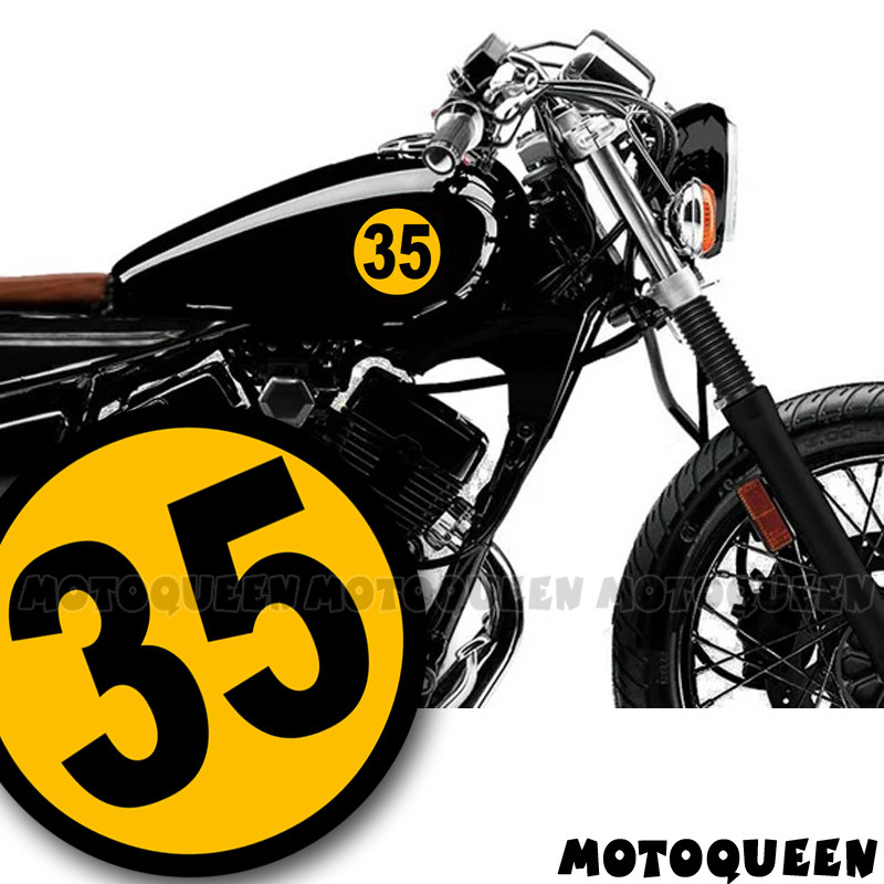 摩托车贴纸MOTOQUEEN数字号码贴