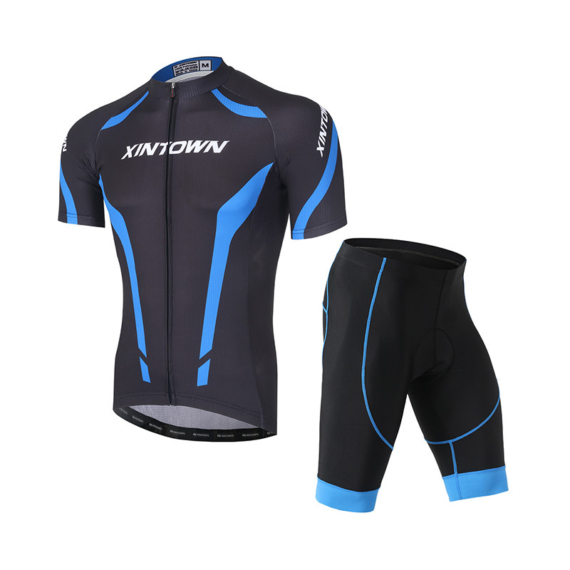 XINTOWN骑行服 自行车 新款夏季短袖套装 自行车服 男 骑行短裤