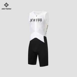 加工定制铁人三项连体骑行服带坐垫无袖速干透气