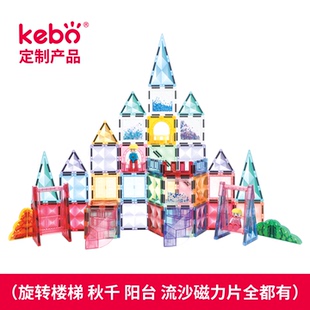 科博彩窗磁力片补充装配件旋转楼梯城堡流沙阳台双面印刷款组合