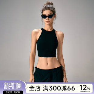 Choc女孩运动内衣女固定杯防震聚拢健身文胸无袖 训练瑜伽背心上衣