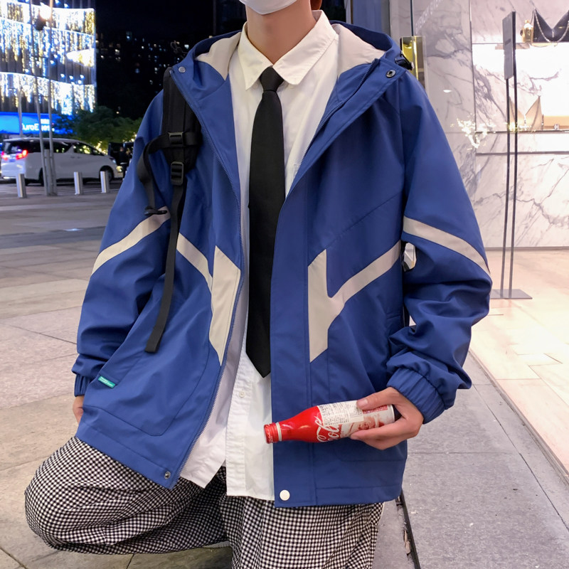 青少年帅气男款外套男士春秋季2025新款潮流连帽初中高中学生春装