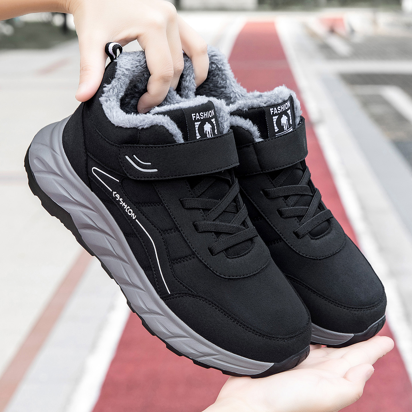 特大码男棉鞋46码老人鞋防滑47冬季加绒保暖加肥48户外爸爸雪地靴