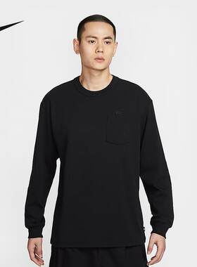 Nike耐克长袖T恤男25夏季新款针织透气休闲运动套头衫DR7930-011