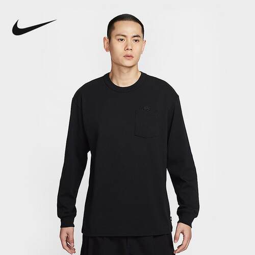 Nike耐克长袖T恤男25夏季新款针织透气休闲运动套头衫DR7930-011