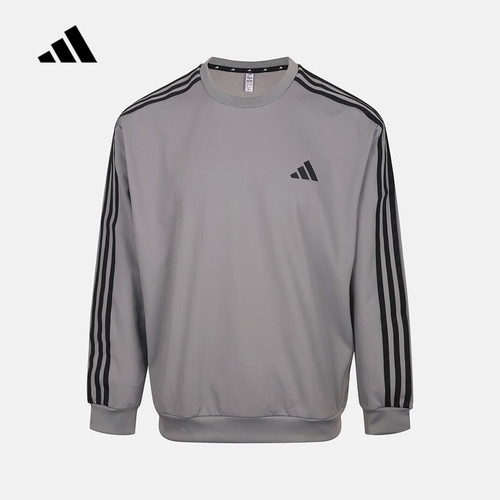 adidas阿迪达斯套头衫男装三条纹针织圆领运动卫衣KX0498 KX0499