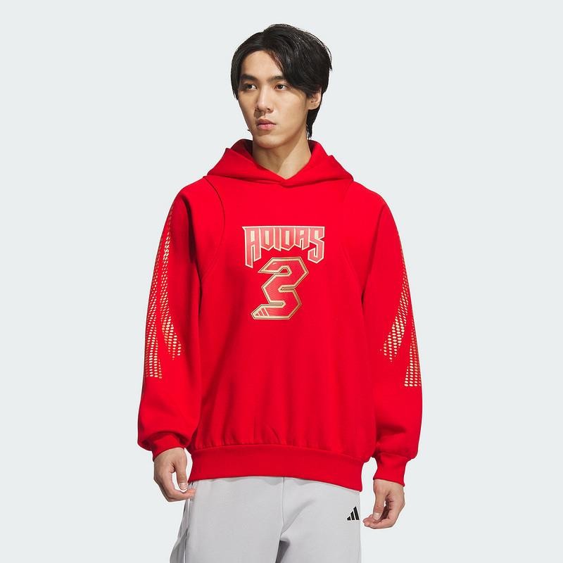 adidas阿迪达斯运动卫衣男2025蛇年贺岁抓绒宽松连帽套头衫JM5683