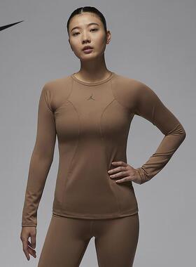 耐克长袖T恤女24冬季新款Jordan健身训练紧身打底上衣FN5111-223