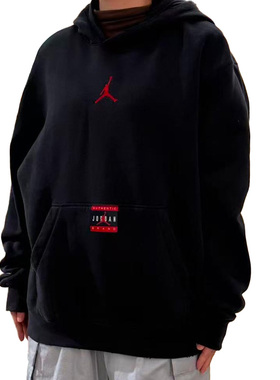 Nike耐克男子卫衣冬新款Jordan加绒连帽保暖运动套头衫HV5046-045