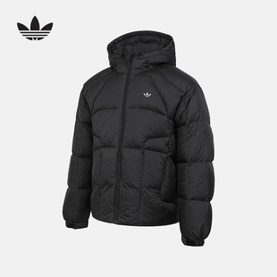 阿迪达斯三叶草羽绒服男2025冬面包服连帽鸭绒外套KS6079 KS6080