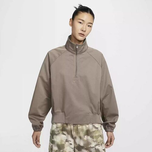 Nike耐克外套女25春季新款宽松休闲半拉链立领套头夹克HJ0234-233
