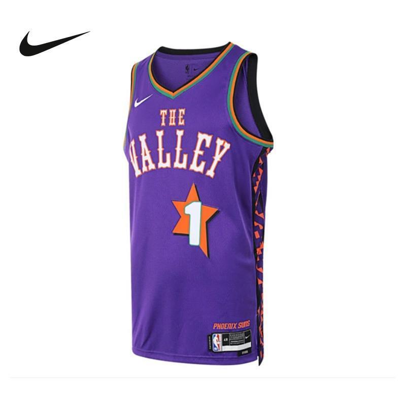 Nike耐克背心菲尼克斯太阳队布克NBA男子复古速干球衣FQ4356-504