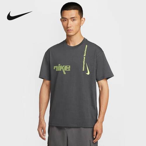 Nike耐克短袖男2025秋季新款休闲运动圆领透气印花T恤HQ9263-060