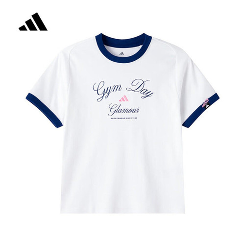 Adidas阿迪达斯短袖女2026夏休闲透气运动T恤KB7196 KB7197