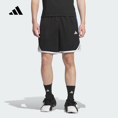 adidas阿迪达斯短裤男25夏针织篮球风运动休闲宽松五分裤黑JN0745
