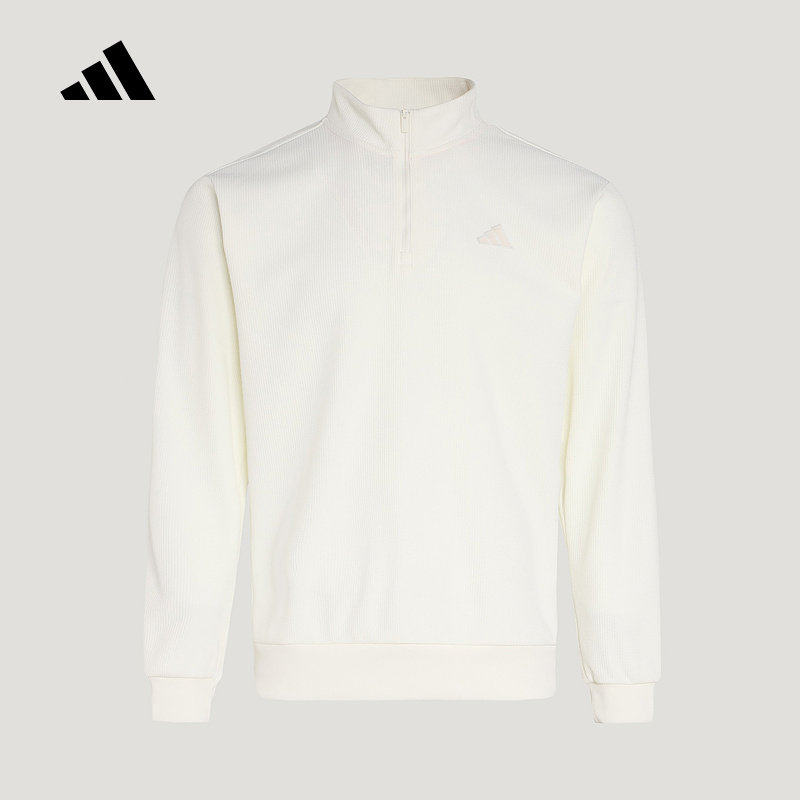 adidas阿迪达斯卫衣男2026春半拉链针织立领套头衫KR2553 KR2554
