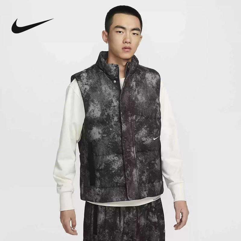 Nike耐克男马甲24冬季新款防泼水保暖篮球运动立领棉服HF7721-010