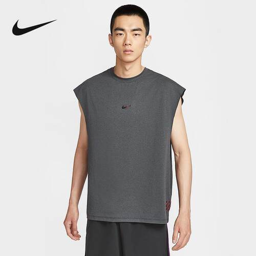 Nike耐克运动背心男2025秋季休闲圆领印花透气无袖T恤HV1889-060