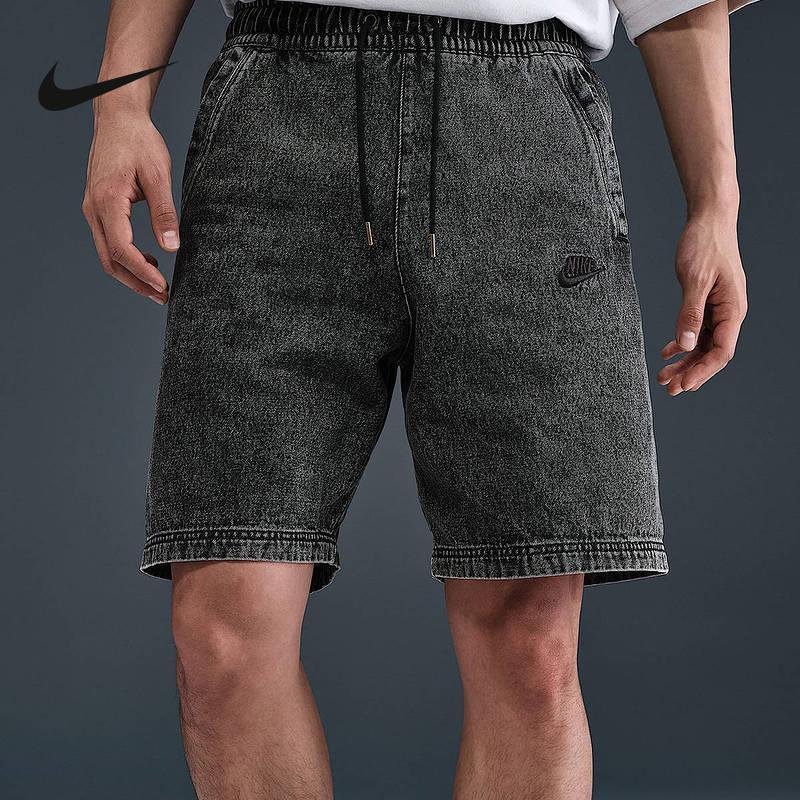 Nike耐克短裤男2025夏季水洗牛仔布宽松休闲透气五分裤IF2858-010