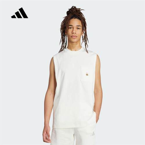 adidas阿迪达斯男子背心2025秋季新款休闲透气运动无袖T恤JL9237