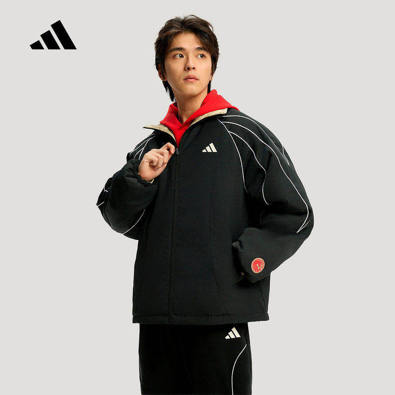 adidas阿迪达斯棉衣男子2026马年新年款双面穿运动夹克外套KT0618