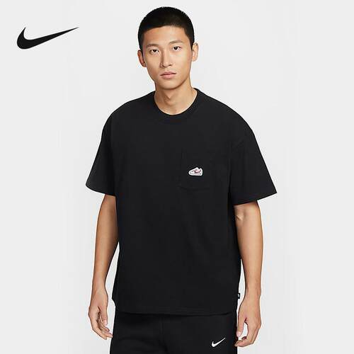 Nike耐克短袖男2025夏季新款休闲透气棉质宽松运动T恤 IB1383-010