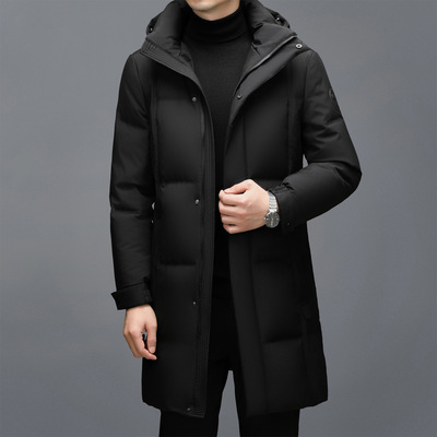 冬季羽绒服男中长款加厚保暖2025新款中年男士爸爸冬装休闲外套潮