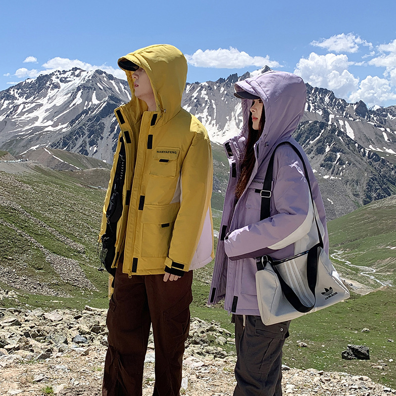 品牌正品2025秋冬男女同款冲锋衣棉袄女户外工装棉衣加厚棉服外套