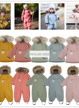 2021冬季宝宝mat连体滑雪服儿童加绒加厚防水棉服婴儿外出服外套