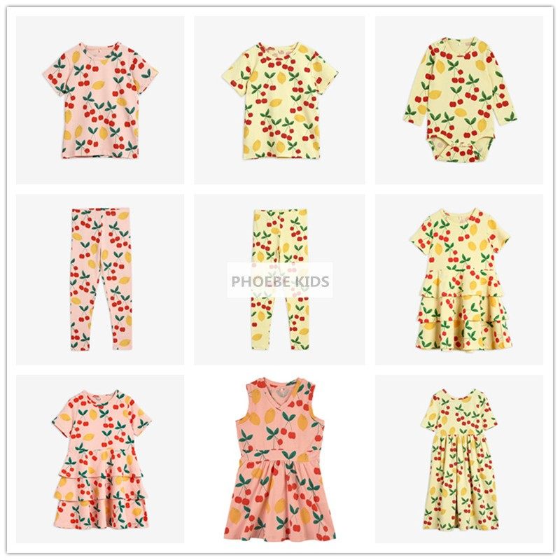 春夏满印樱桃哈衣宝宝蛋糕打底裤