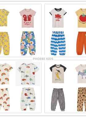 nada21春夏儿童纯棉卡通防蚊裤短袖T恤男女宝宝空调薄款灯笼长裤