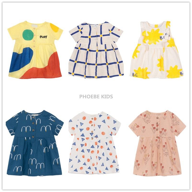 童装纯棉婴儿印花短袖连衣裙