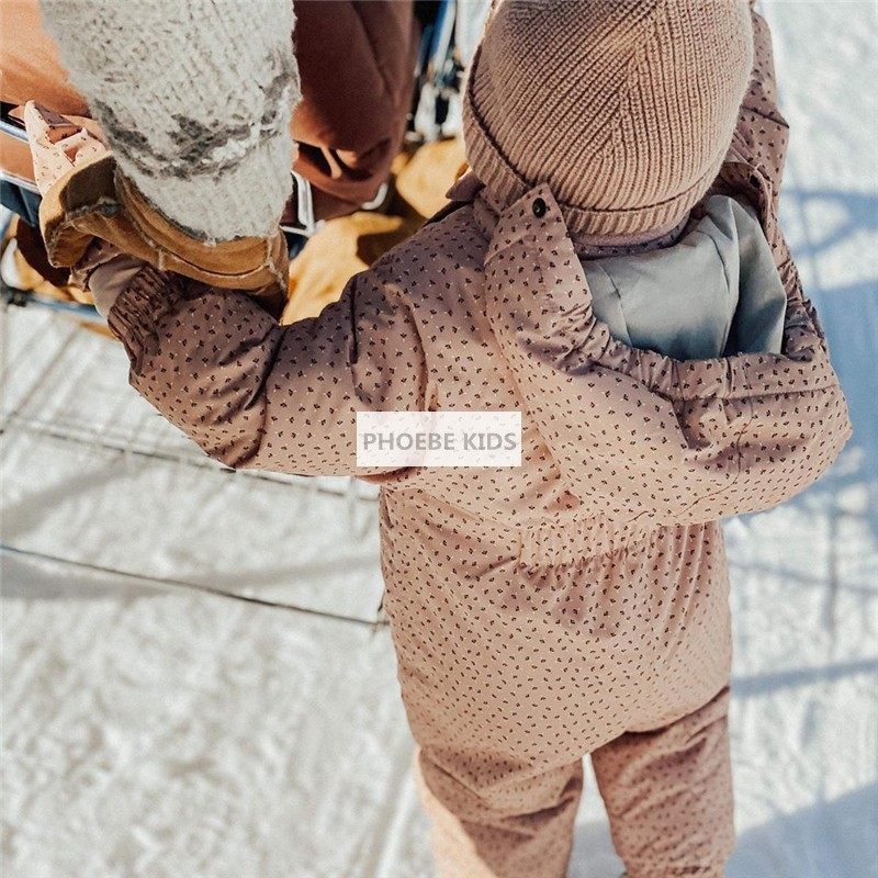 男女宝宝夹棉连体滑雪服