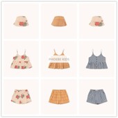 西班牙tc同款 儿童春夏欧美度假风套装 2020SS女宝宝吊带衫 上衣短裤