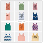 西班牙BC同款 2020SS男女宝宝春夏纯棉印花吊带背心儿童休闲上衣