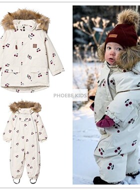 20AW瑞典儿童秋冬kuling樱桃防水棉衣棉服外套男女宝宝连体滑雪服