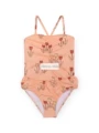 Bo Pink Orange Floral One-Piece Swimsuit (Includes Matching Swim Cap)