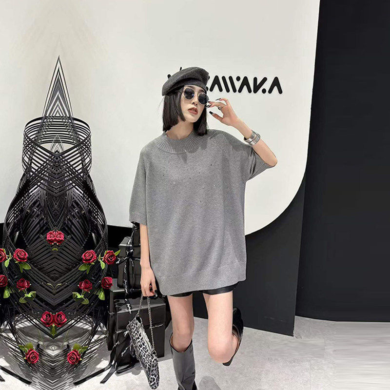 胖MM显瘦高领短袖针织衫韩版加肥大码女装纯色简约秋冬款百搭上衣,女装/女士精品,大码内搭,淘宝优惠券,粉丝福利购,淘宝优惠卷