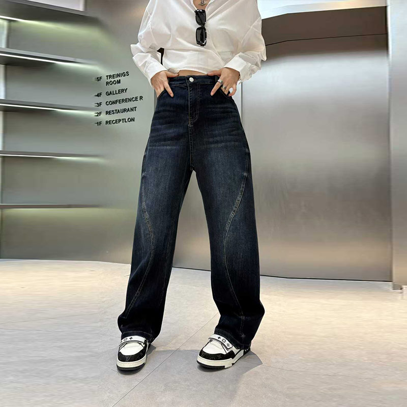 斜压线加厚毛巾底牛仔裤子