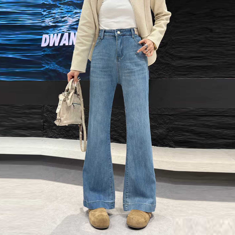 加肥后腰松紧腰净版长裤胖MM欧洲站宽松遮胯简约百搭秋冬款牛仔裤,女装/女士精品,大码裤装,淘宝优惠券,粉丝福利购,淘宝优惠卷