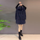 加肥女翻领满身爱心长袖 衬衫 胖妹妹气质宽松遮肚子轻熟风洋气上衣