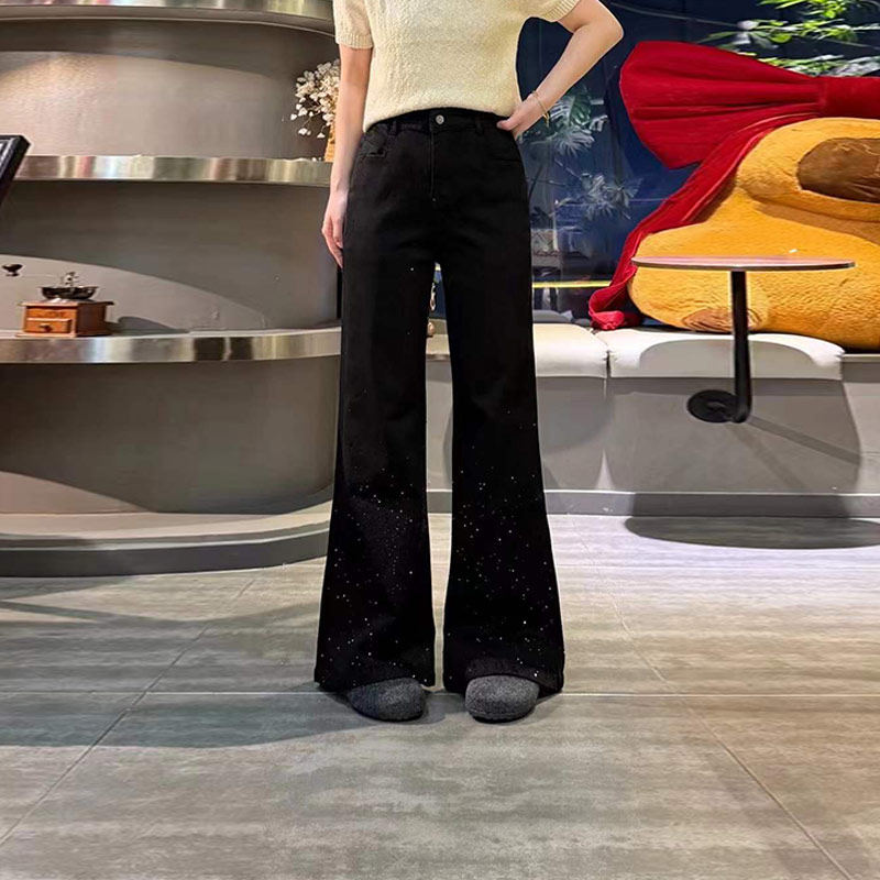 加大码女装微喇牛仔长裤胖妹妹纯色简约欧洲站宽松遮胯减龄休闲裤,女装/女士精品,大码裤装,淘宝优惠券,粉丝福利购,淘宝优惠卷