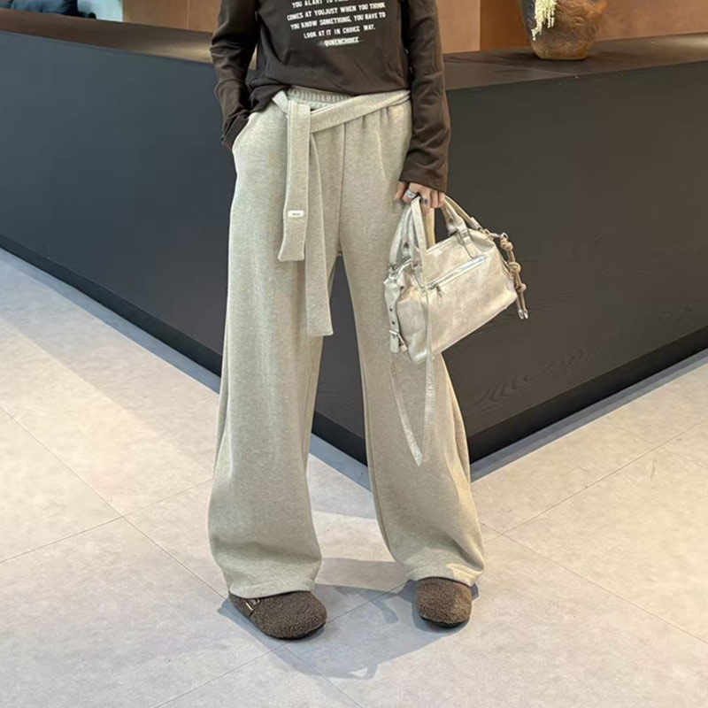 大码女装松紧腰阔腿长裤