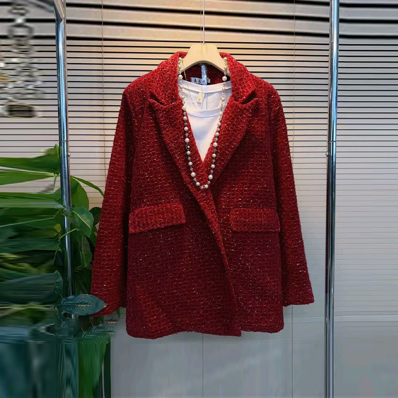 加肥大码女装翻领长袖小香风外套胖妹妹2026新款百搭时尚加棉上衣,女装/女士精品,常规大码外套,淘宝优惠券,粉丝福利购,淘宝优惠卷