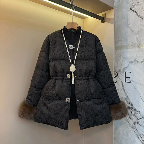 大翻领拼皮豹纹毛毛外套