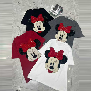 胖妹妹减龄韩版 2026新年款 休闲百搭上衣 T恤衫 加肥女卡通图案短袖